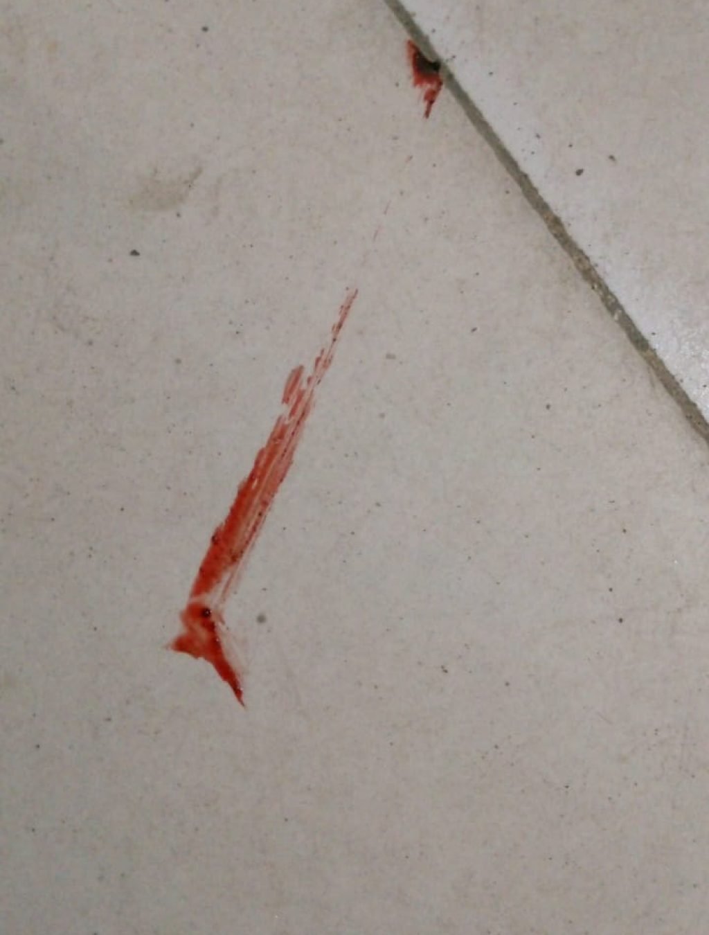Blood on floor